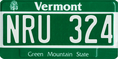 VT license plate NRU324