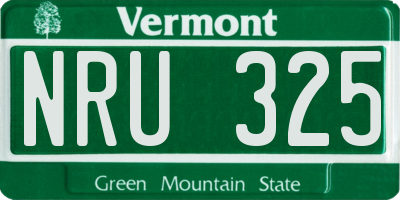 VT license plate NRU325