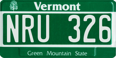 VT license plate NRU326