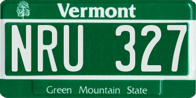 VT license plate NRU327