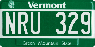 VT license plate NRU329