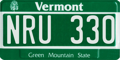 VT license plate NRU330