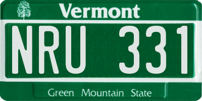 VT license plate NRU331