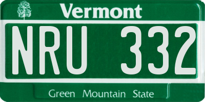 VT license plate NRU332
