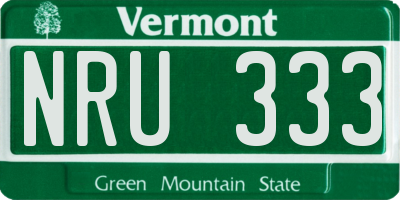 VT license plate NRU333