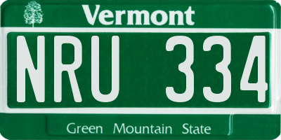 VT license plate NRU334