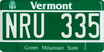 VT license plate NRU335