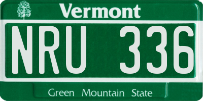 VT license plate NRU336