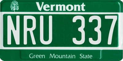 VT license plate NRU337