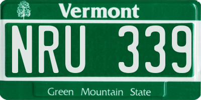 VT license plate NRU339