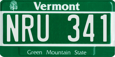 VT license plate NRU341