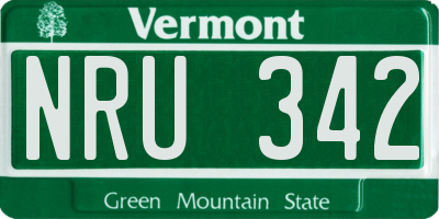 VT license plate NRU342