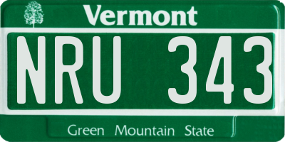 VT license plate NRU343