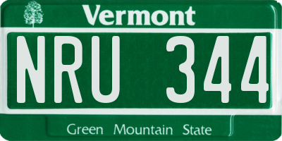 VT license plate NRU344