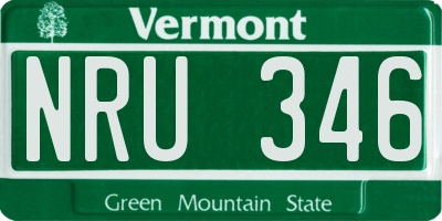 VT license plate NRU346