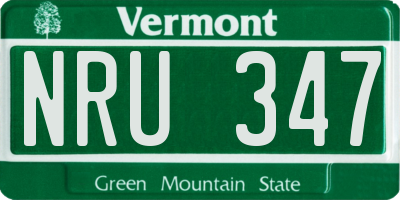 VT license plate NRU347