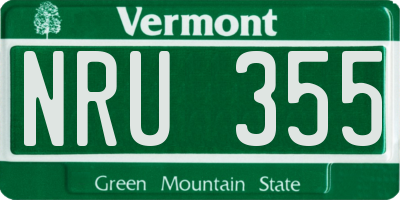 VT license plate NRU355