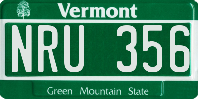 VT license plate NRU356