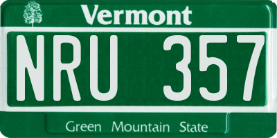VT license plate NRU357