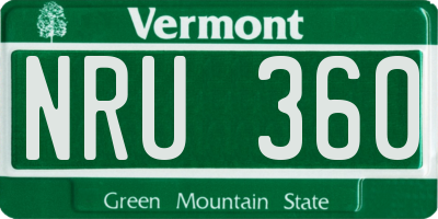 VT license plate NRU360