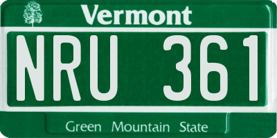 VT license plate NRU361