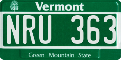 VT license plate NRU363