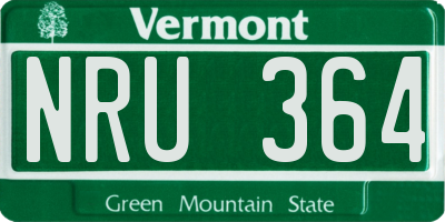 VT license plate NRU364
