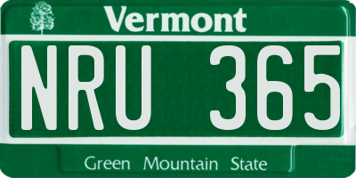 VT license plate NRU365