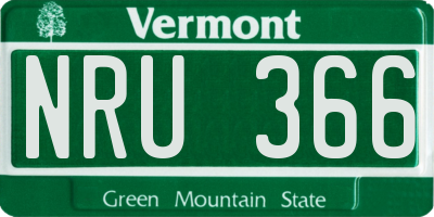 VT license plate NRU366