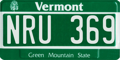 VT license plate NRU369