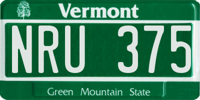 VT license plate NRU375