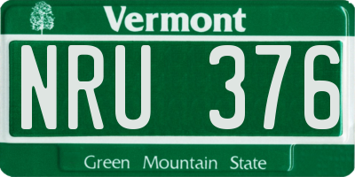 VT license plate NRU376