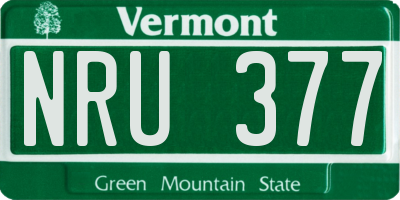 VT license plate NRU377