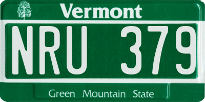 VT license plate NRU379
