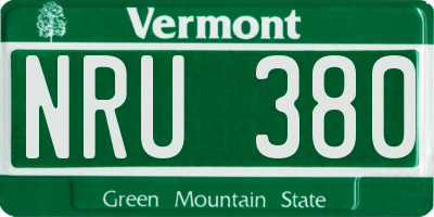 VT license plate NRU380