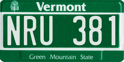 VT license plate NRU381