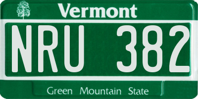 VT license plate NRU382