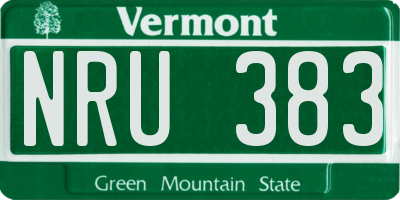 VT license plate NRU383