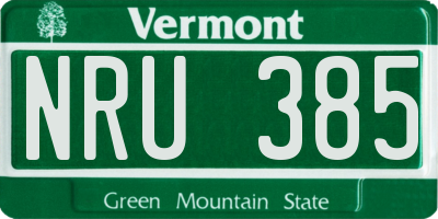 VT license plate NRU385