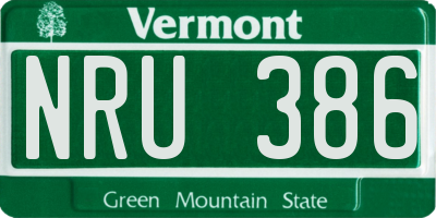 VT license plate NRU386