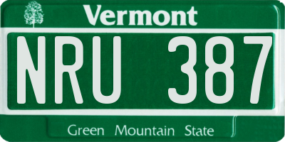 VT license plate NRU387