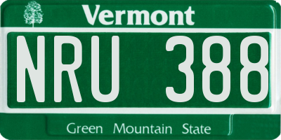 VT license plate NRU388