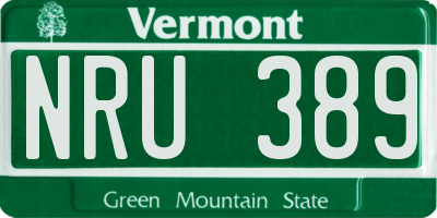 VT license plate NRU389