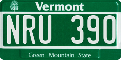 VT license plate NRU390