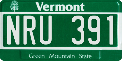 VT license plate NRU391