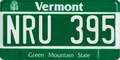 VT license plate NRU395