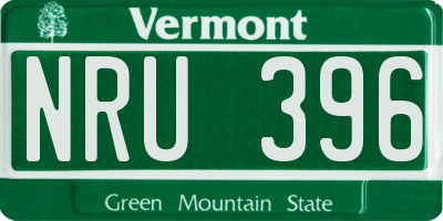 VT license plate NRU396