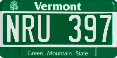VT license plate NRU397