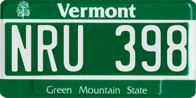 VT license plate NRU398