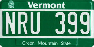 VT license plate NRU399